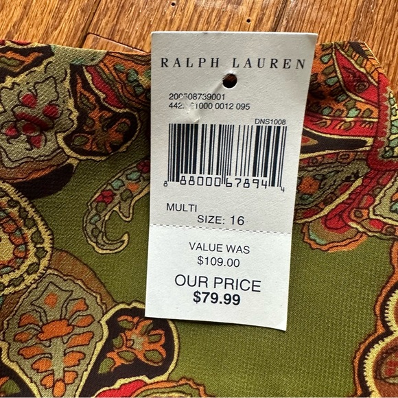 Ralph Lauren women’s plus size 16 tiered layered midi skirt multicolor paisley - Picture 11 of 15